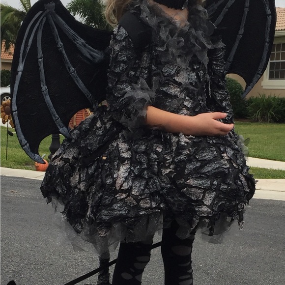 Chasing Fireflies.  Dragon/witch/she devil dress with tail. - Picture 2 of 5